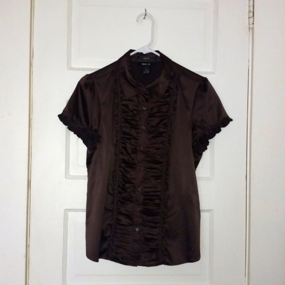 Style & co. size 12 women's satin shirt